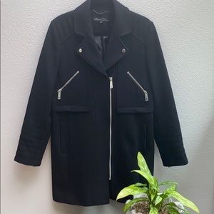 Kenneth Cole Wool Blend Black Coat Size 10